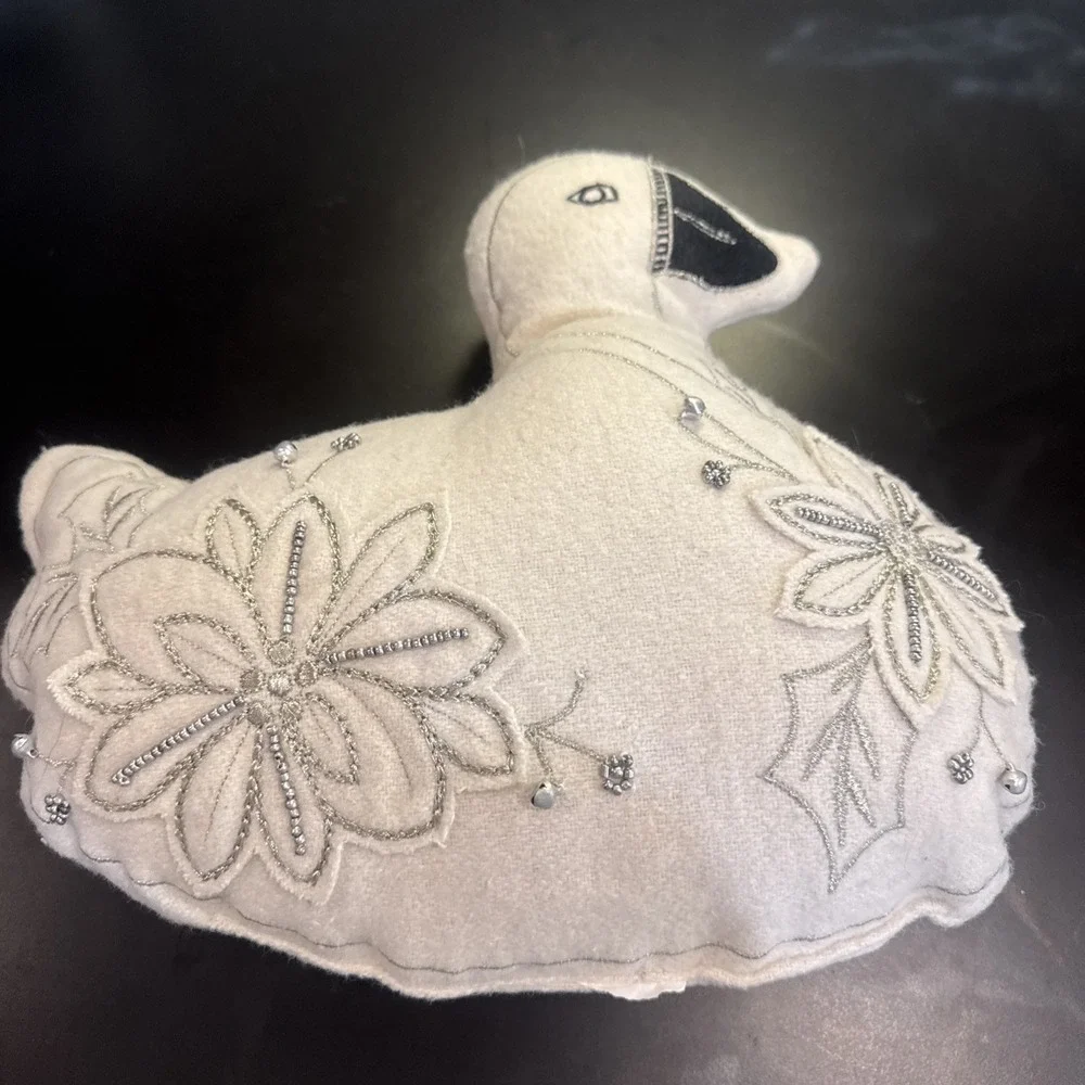 Opalhouse Jungalow Target‎ beaded embroidered Swan-shaped pillow  Christmas